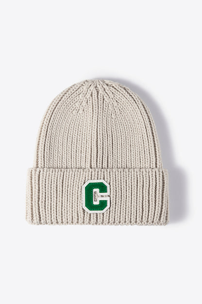 Letter C Patch Cuffed Beanie - Hats - FITGGINS