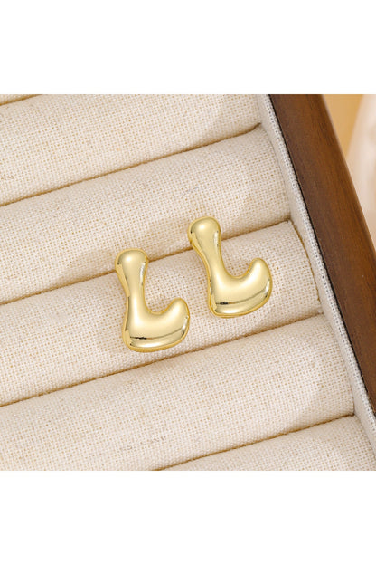 18K Gold-Plated Bubble Letter Stud Earrings - Earrings - FITGGINS