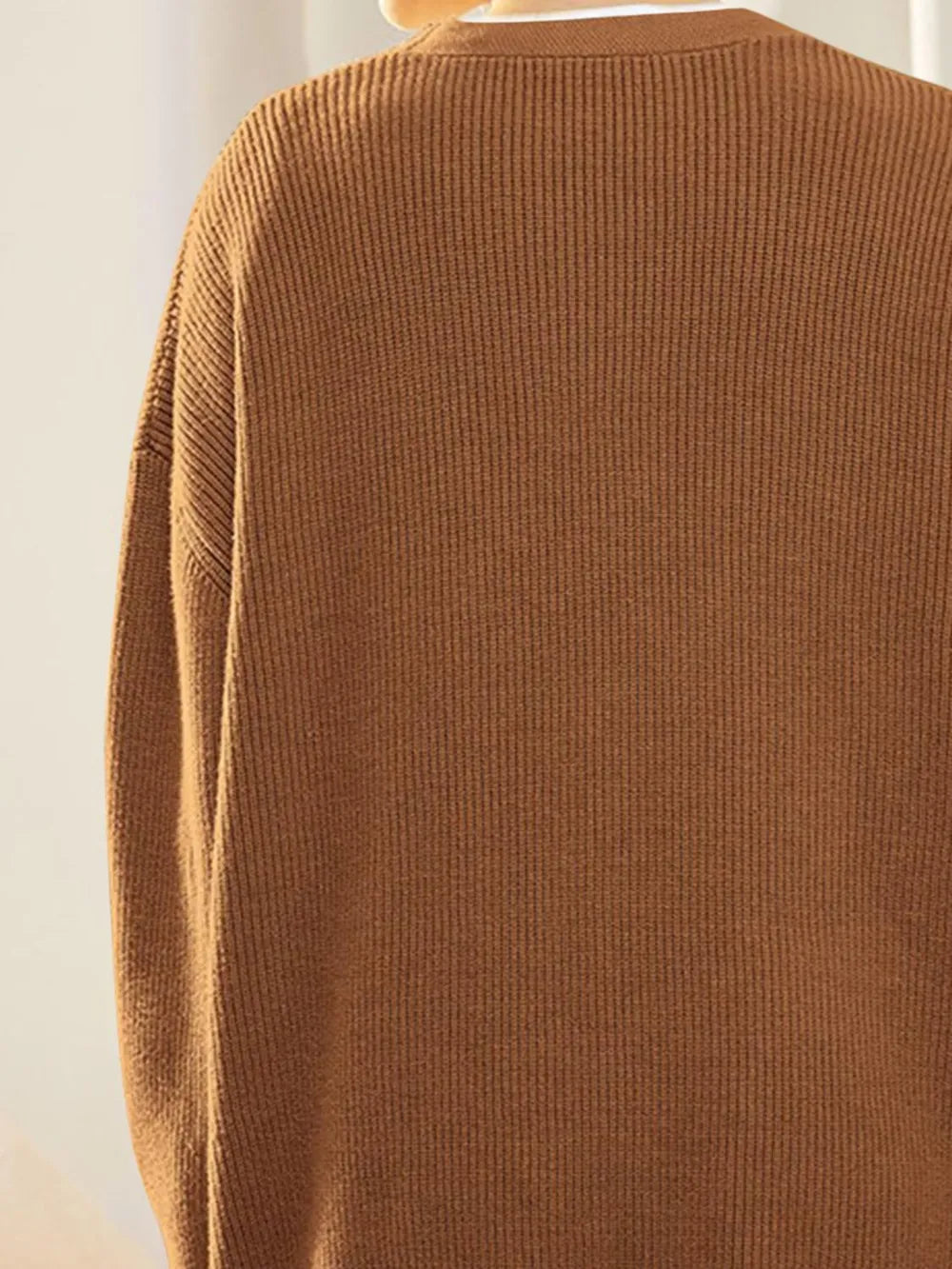 Button Down V-Neck Long Sleeve Cardigan Fitggins