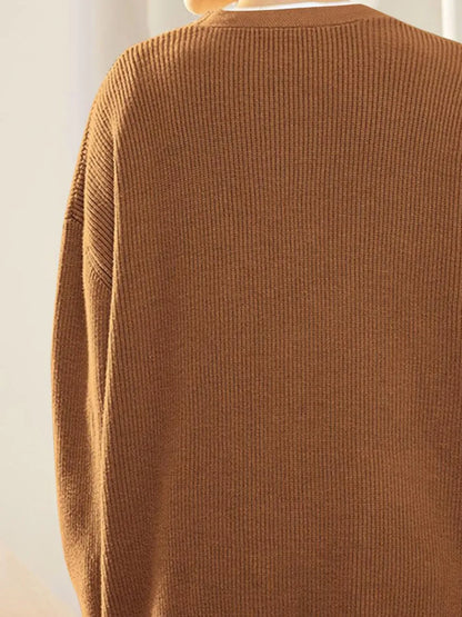 Button Down V-Neck Long Sleeve Cardigan Fitggins