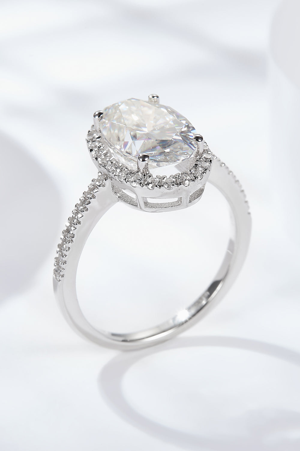 4.5 Carat Moissanite Halo Ring - Rings - FITGGINS