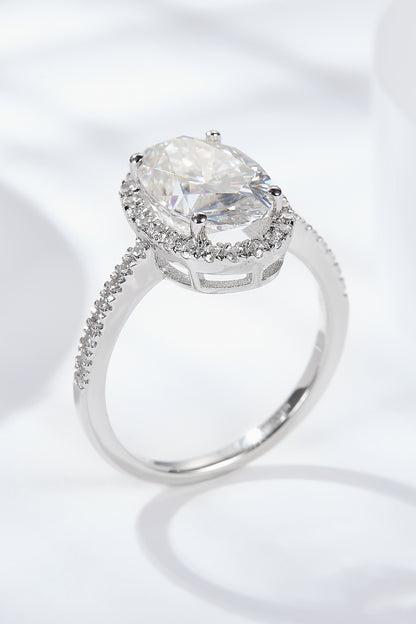 4.5 Carat Moissanite Halo Ring - Rings - FITGGINS