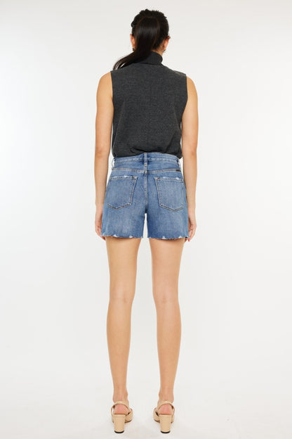 Kancan Distressed High Waist Denim Shorts - Denim Shorts - FITGGINS