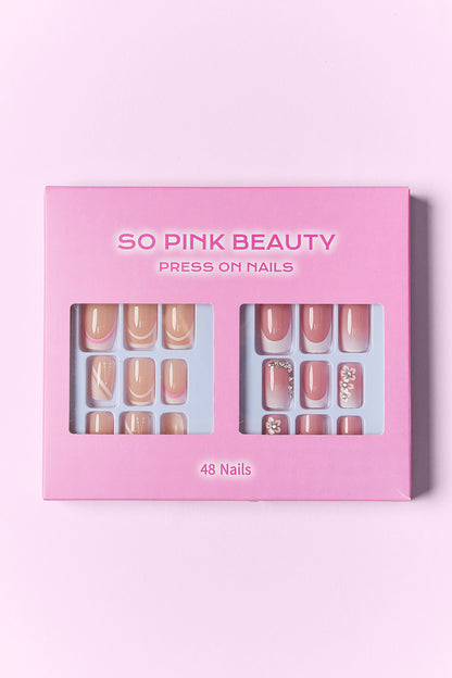 SO PINK BEAUTY Press On Nails 2 Packs - - FITGGINS