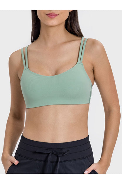 Millennia Scoop Neck Double Strap Active Cami - Crop Tops & Tank Tops - FITGGINS