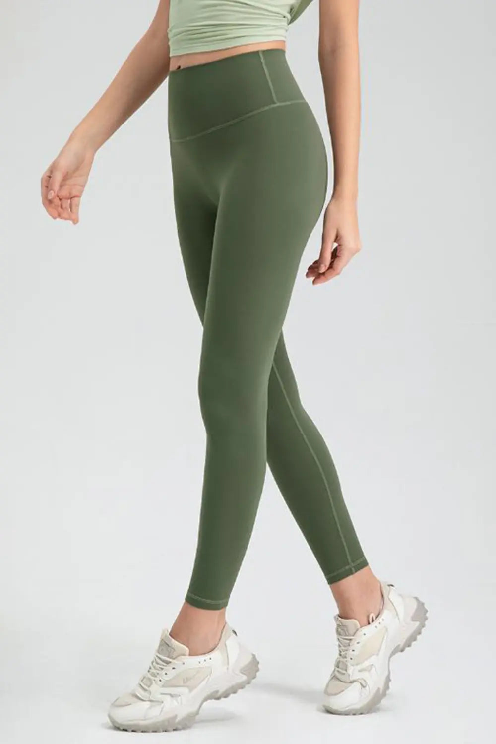Wide Waistband High-Rise Sports Leggings Fitggins