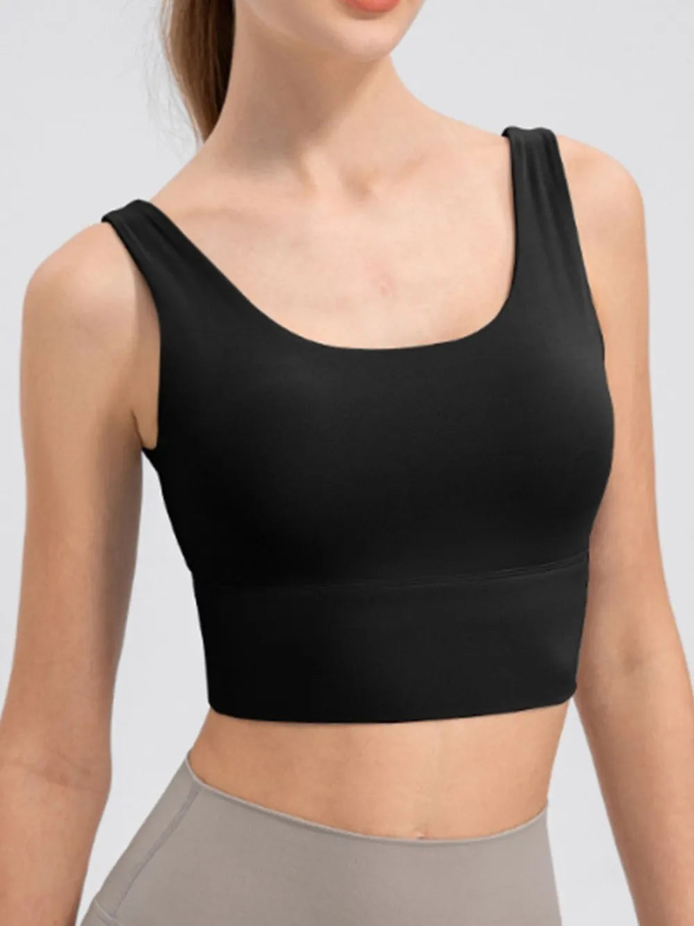 Scoop Neck Wide Strap Active Tank Fitggins