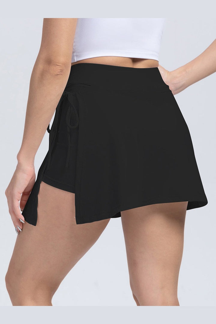 Tied High Waist Active Shorts - Short Leggings - FITGGINS