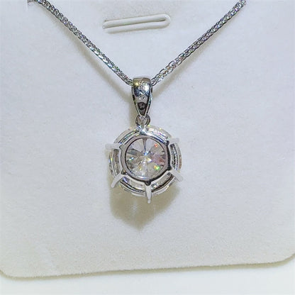 10 Carat Moissanite 925 Sterling Silver Pendant Necklace - Necklaces - FITGGINS