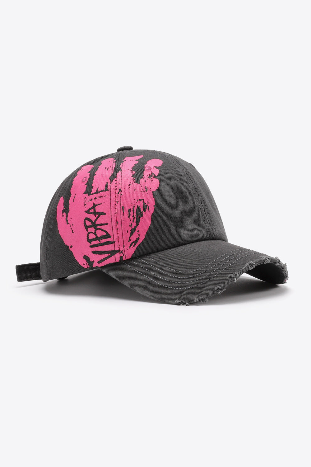 VIBRA Graphic Distressed Adjustable Baseball Cap - Hats - FITGGINS