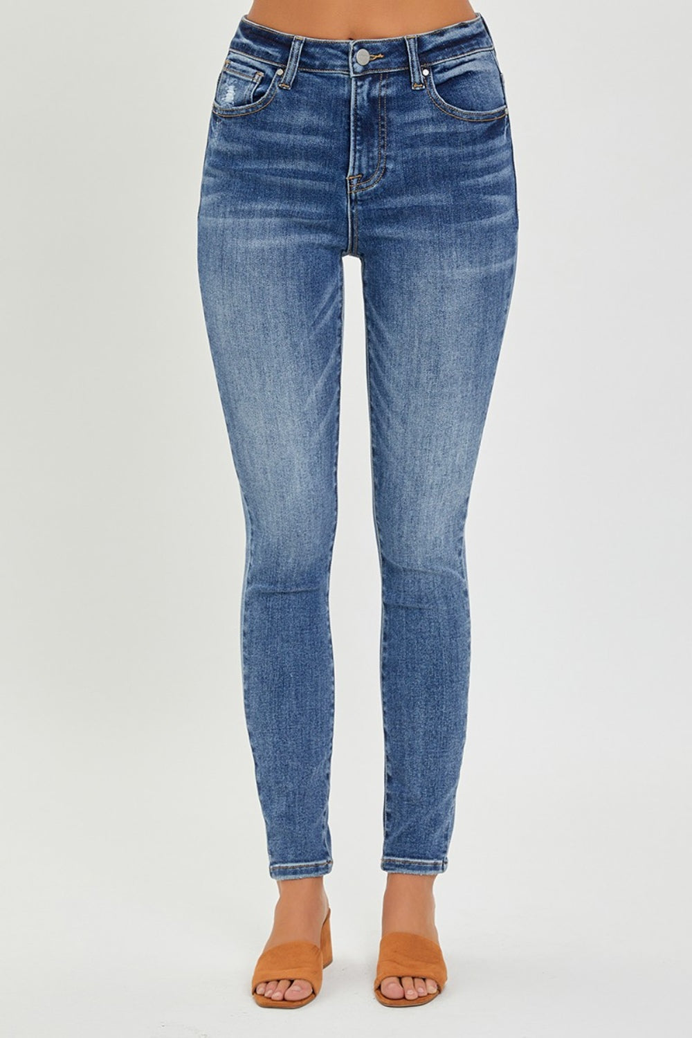 RISEN Full Size Mid Rise Ankle Skinny Jeans - Jeans - FITGGINS