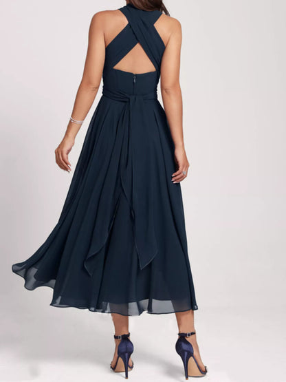 Ruched A-Line Midi Dress Fitggins