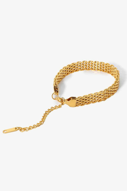 18K Gold-Plated Wide Chain Bracelet - Bracelets - FITGGINS