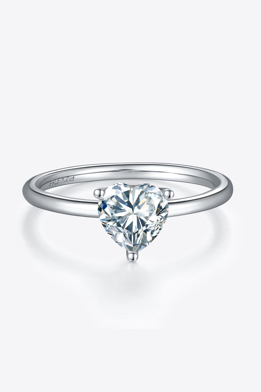 1 Carat Moissanite 925 Sterling Silver Solitaire Ring - Rings - FITGGINS