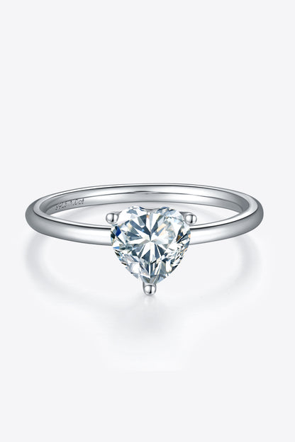 1 Carat Moissanite 925 Sterling Silver Solitaire Ring - Rings - FITGGINS