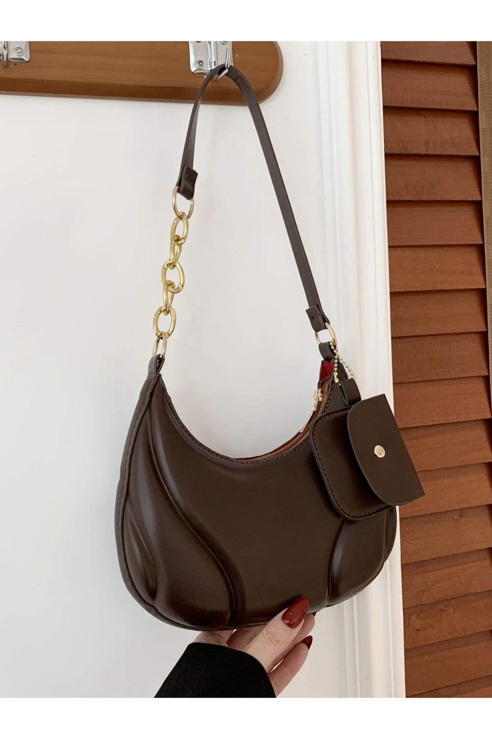 PU Leather Shoulder Bag with EarPods Bag - Handbag - FITGGINS