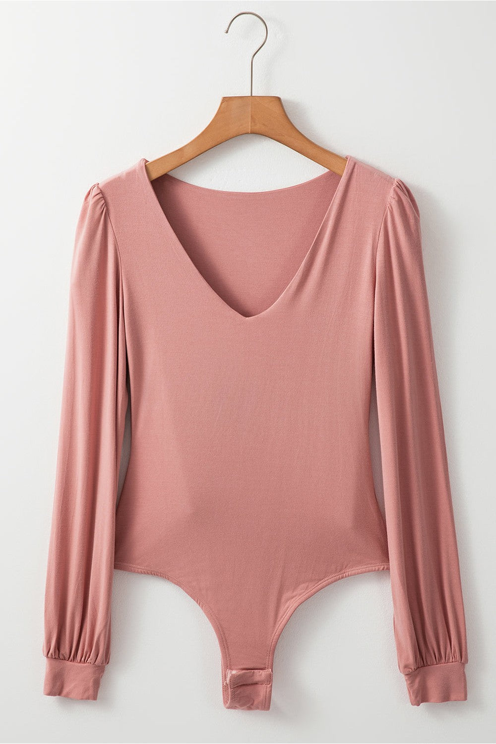 V-Neck Long Sleeve Bodysuit - Bodysuit - FITGGINS