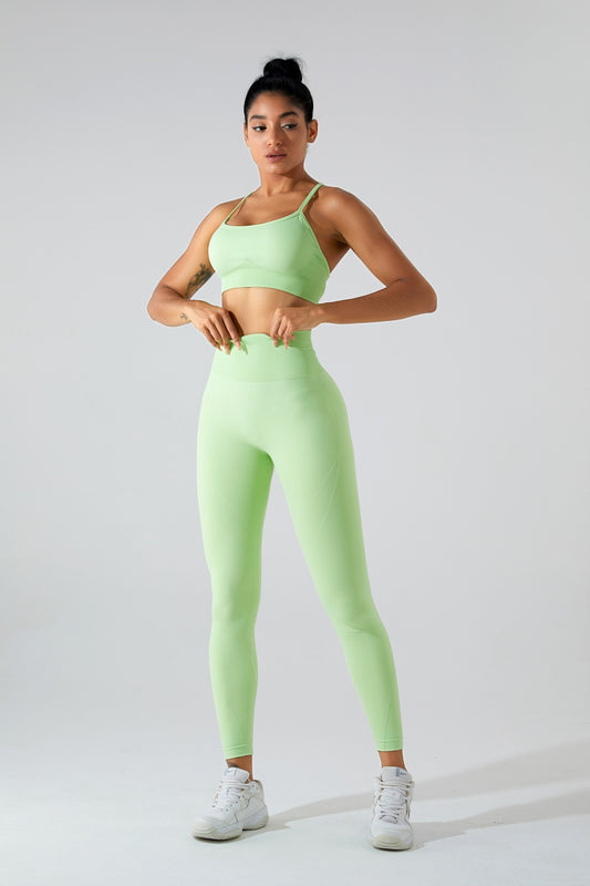 Crisscross Scoop Neck Top and High Waist Pants Active Set - Active Set - FITGGINS