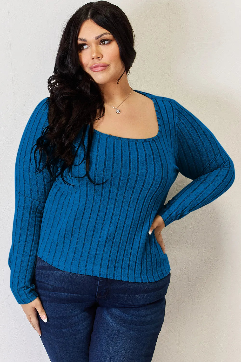 Basic Bae Full Size Ribbed Long Sleeve T-Shirt Fitggins