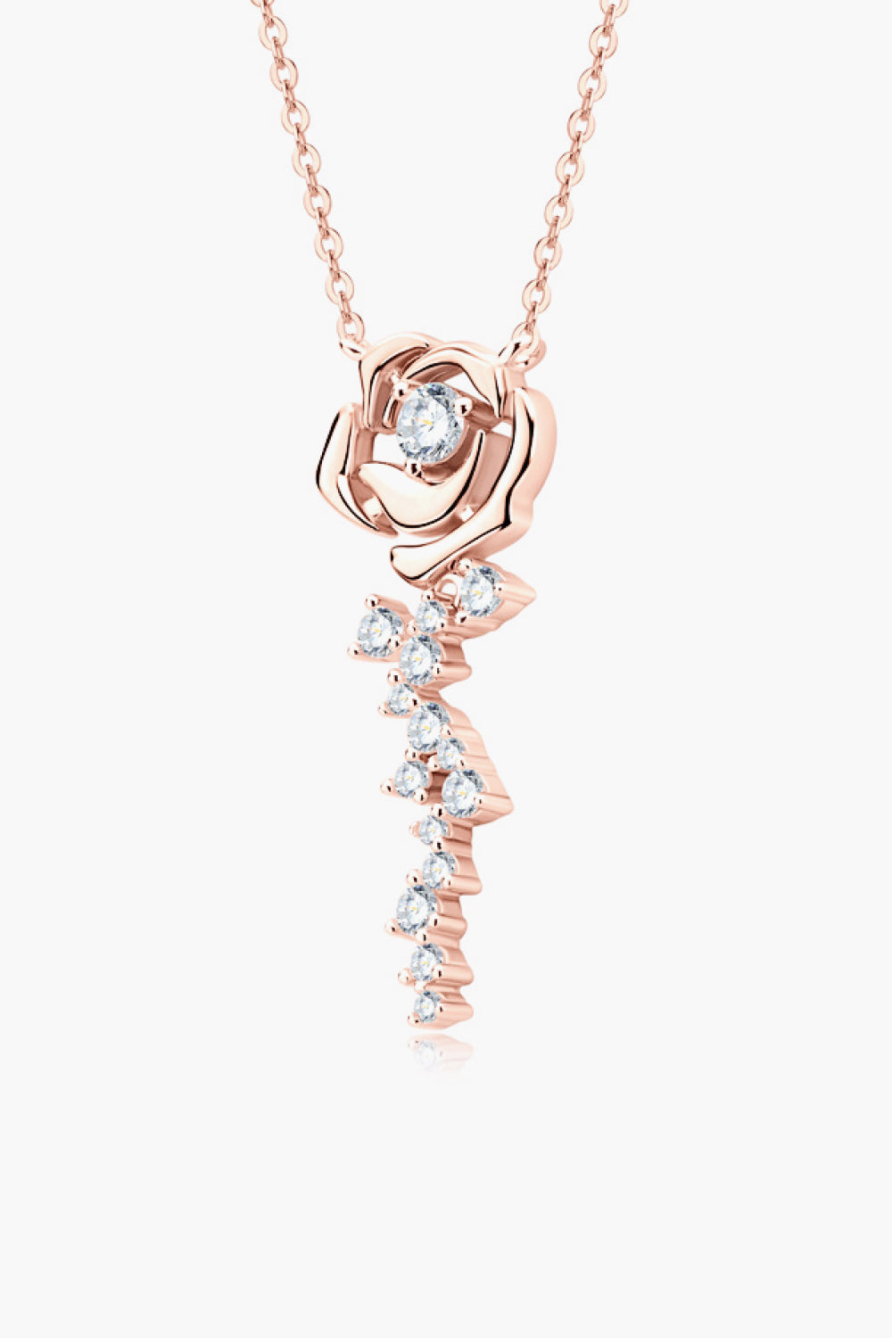 925 Sterling Silver 18K Rose Gold-Plated Pendant Necklace - Necklaces - FITGGINS