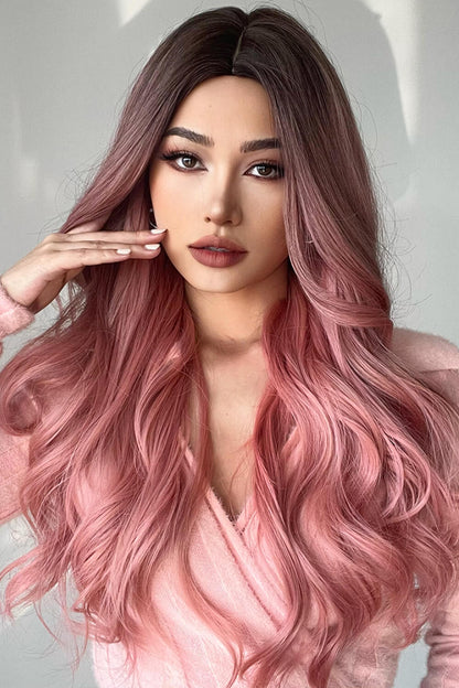 Fashion Wave Synthetic Long Wigs in Pink 26'' - Hair - FITGGINS