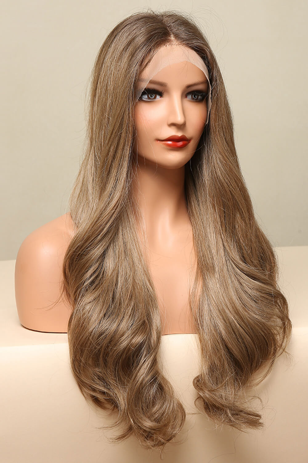 13*2" Lace Front Wigs Synthetic Long Wave 26" 150% Density in Golden Brown - Hair - FITGGINS