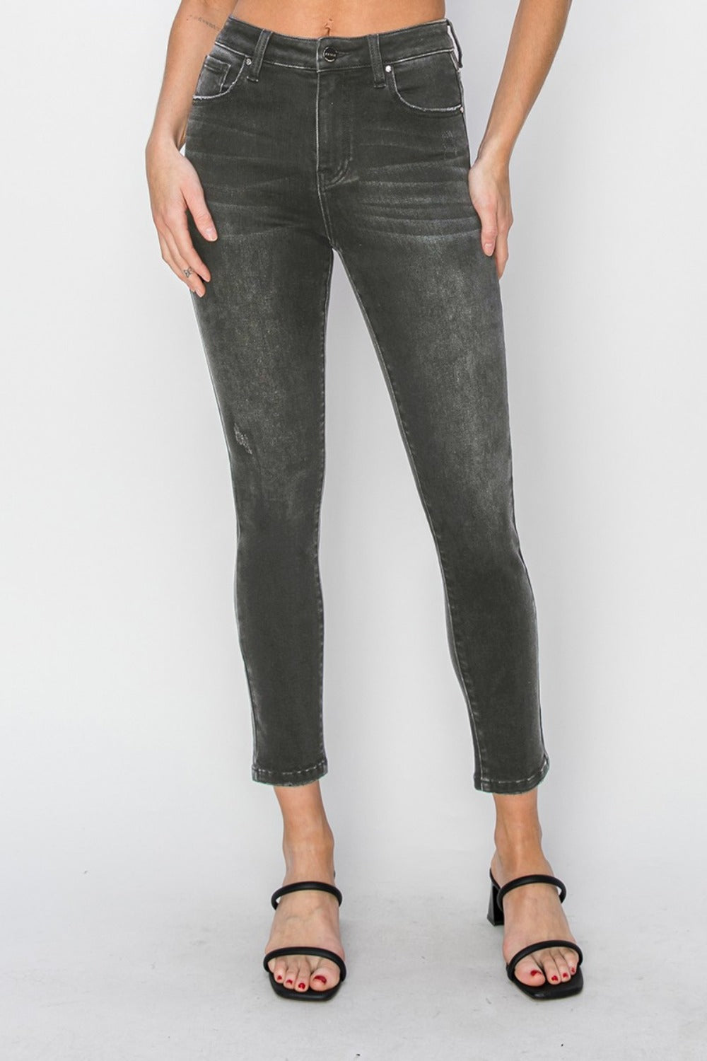 RISEN Full Size High Rise Ankle Skinny Jeans - Jeans - FITGGINS