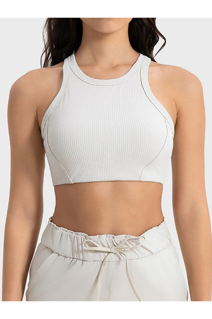 Millennia Wide Strap Cropped Sport Tank - Crop Tops & Tank Tops - FITGGINS