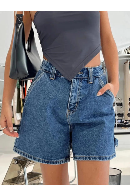 Trendy High Waist Denim Shorts for Women Medium Fitggins