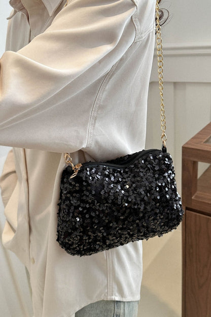 Sequin Removable Strap Shoulder Bag - Handbag - FITGGINS