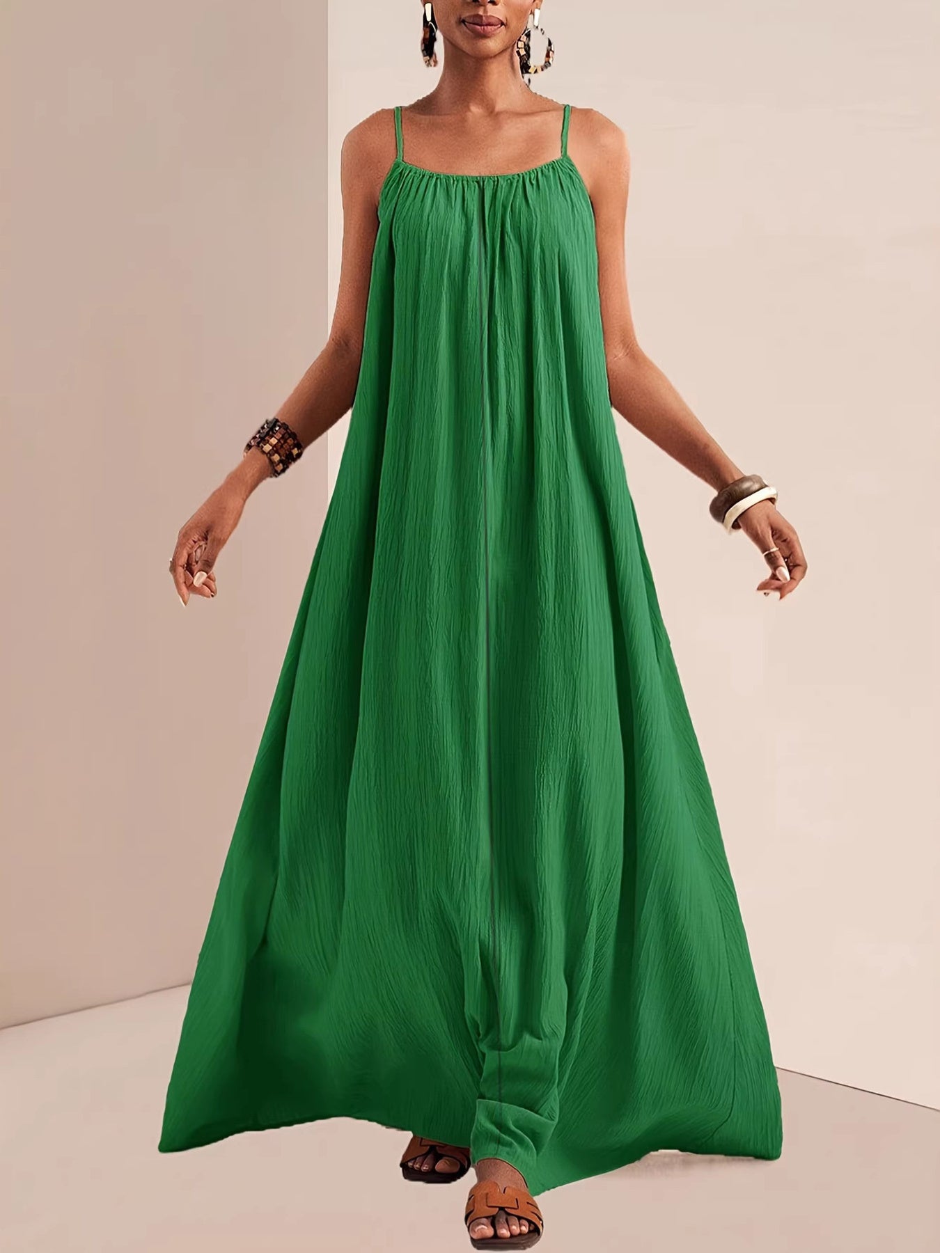 Spaghetti Strap Flowy Maxi Dress Fitggins