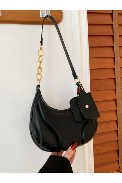 PU Leather Shoulder Bag with EarPods Bag - Handbag - FITGGINS