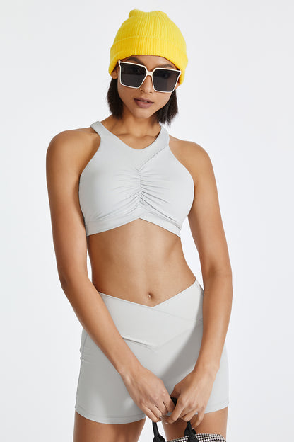 Ruched Crisscross Active Tank - Crop Tops & Tank Tops - FITGGINS