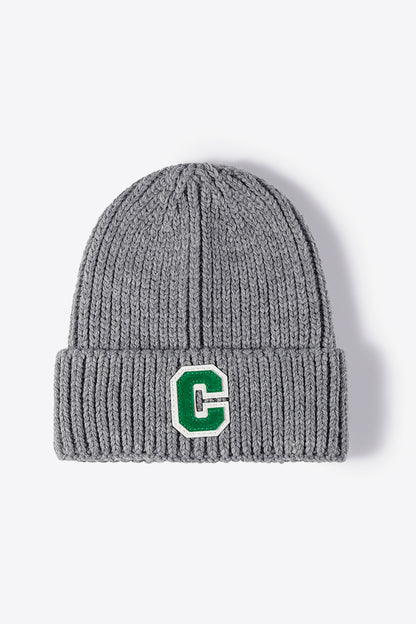 Letter C Patch Cuffed Beanie - Hats - FITGGINS