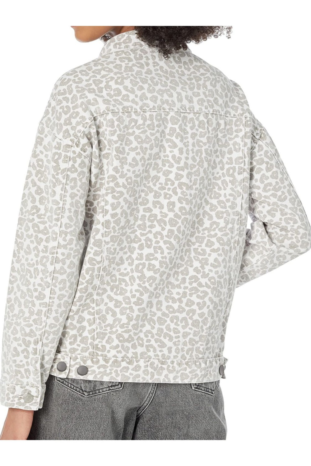 Leopard Button Up Long Sleeve Denim Jacket - Denim Jackets - FITGGINS