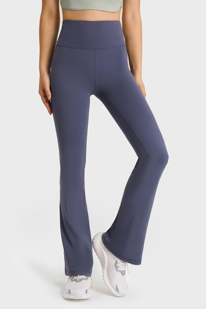 Millennia Elastic Waist Flare Yoga Pants Navy Fitggins