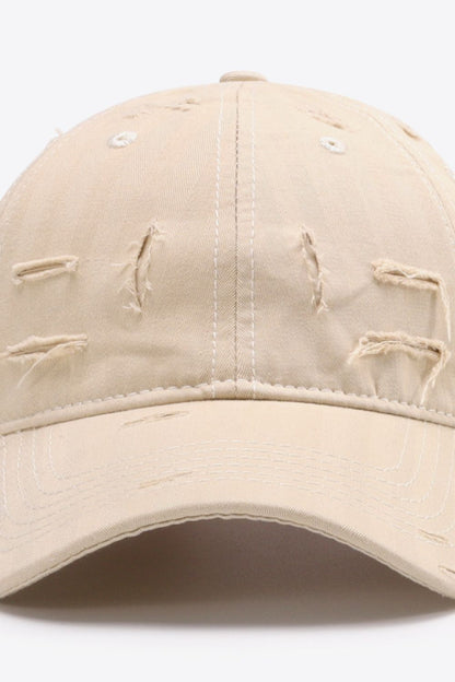 Distressed Adjustable Baseball Cap - Hats - FITGGINS