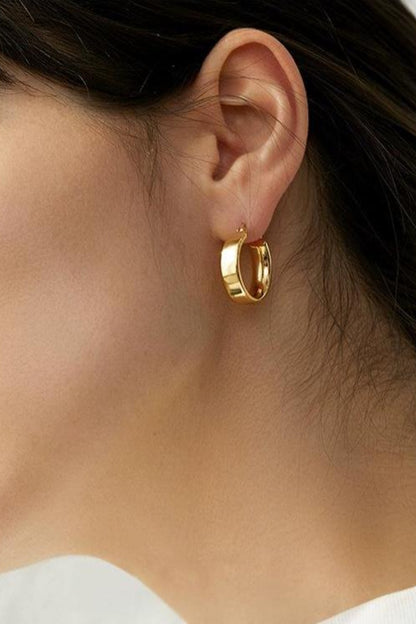 Gold-Plated Brass Huggie Earrings - Earrings - FITGGINS