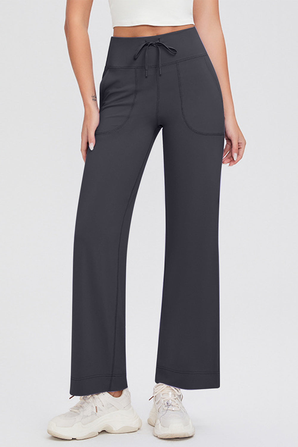 Basic Bae Full Size Drawstring High Waist Pants with Pockets - Pants - FITGGINS