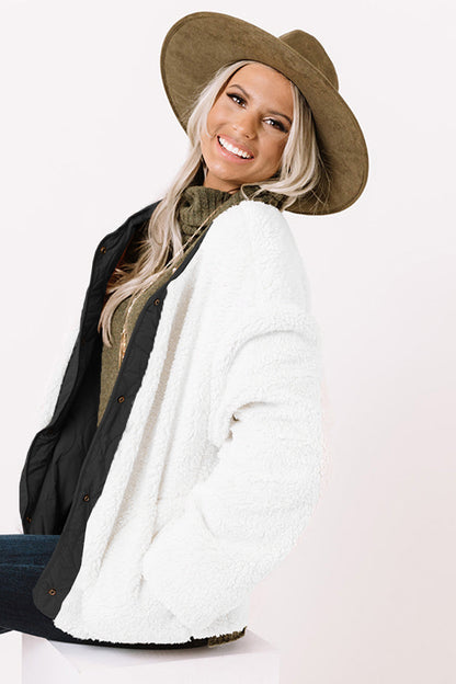 Long Sleeve Button Front Winter Coat - Jackets - FITGGINS