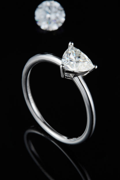 1 Carat Moissanite 925 Sterling Silver Solitaire Ring - Rings - FITGGINS