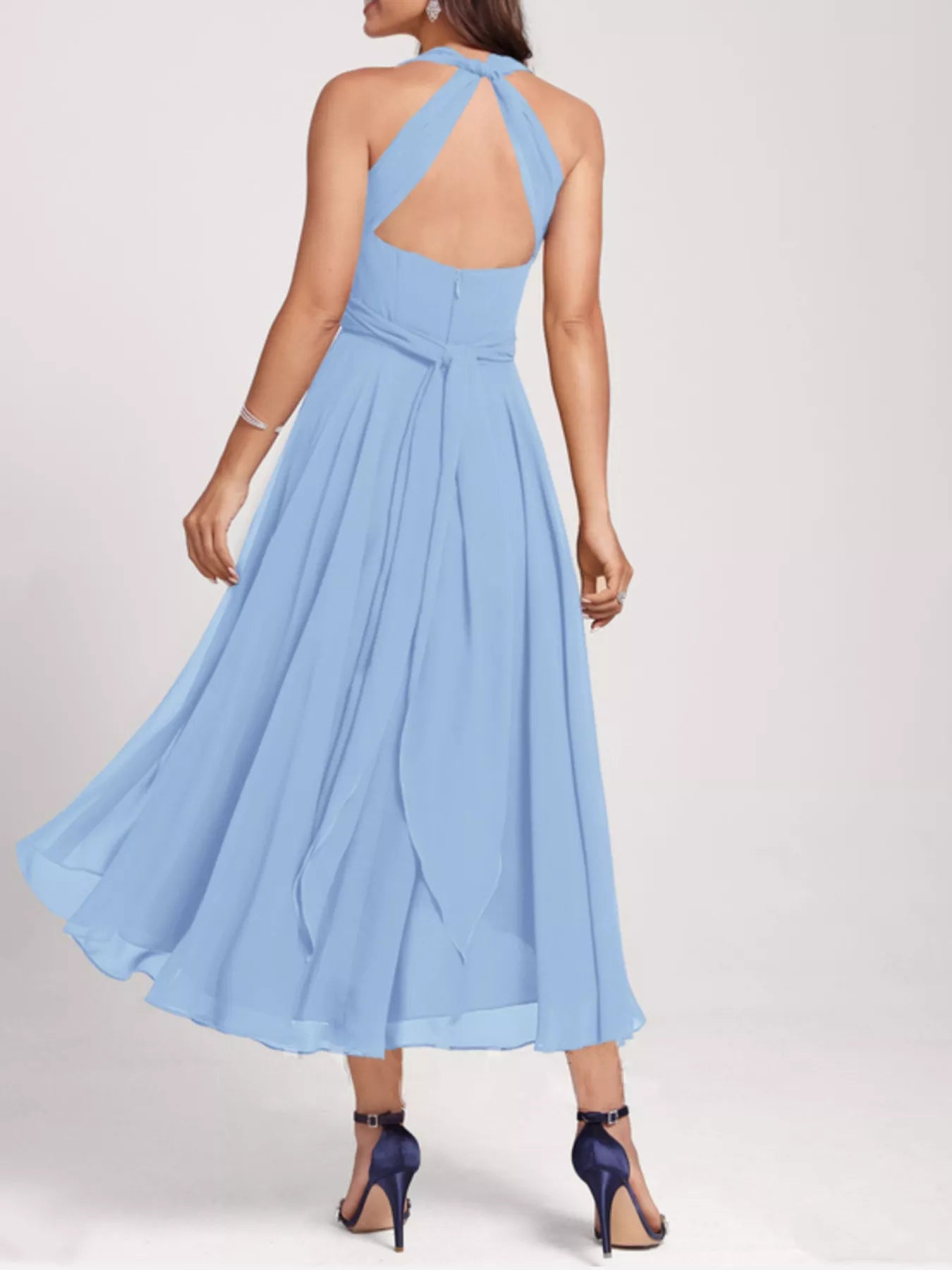 Ruched A-Line Midi Dress Fitggins