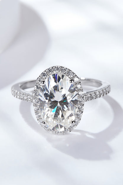 4.5 Carat Moissanite Halo Ring - Rings - FITGGINS