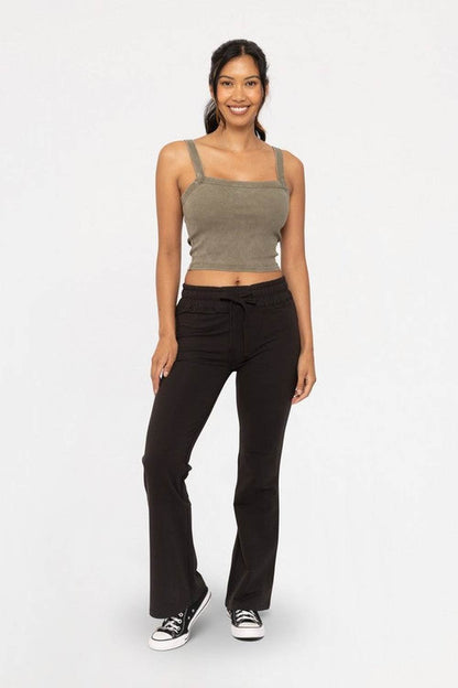 Mono B Drawstring Flared Pants - Pants - FITGGINS