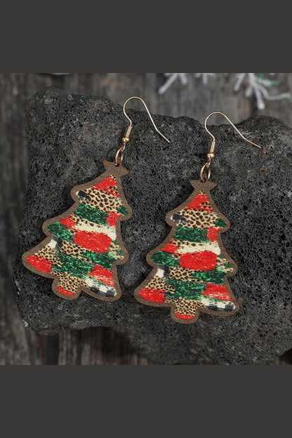 Christmas Tree PU Leather Earrings - Earrings - FITGGINS