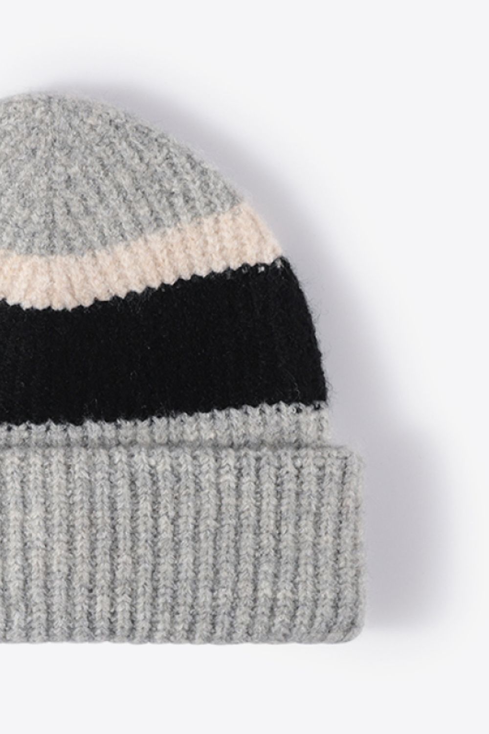 Tricolor Cuffed Knit Beanie - Hats - FITGGINS