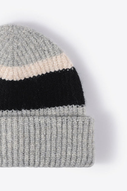 Tricolor Cuffed Knit Beanie - Hats - FITGGINS