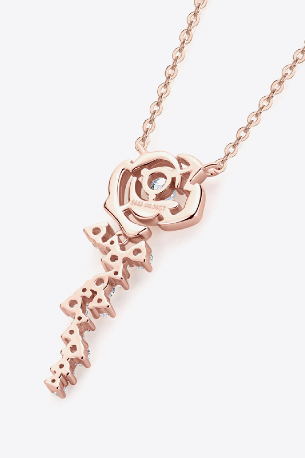 925 Sterling Silver 18K Rose Gold-Plated Pendant Necklace - Necklaces - FITGGINS