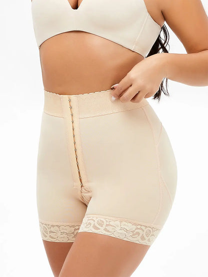 Full Size Lace Detail Hook-and-Eye Shaping Shorts Fitggins