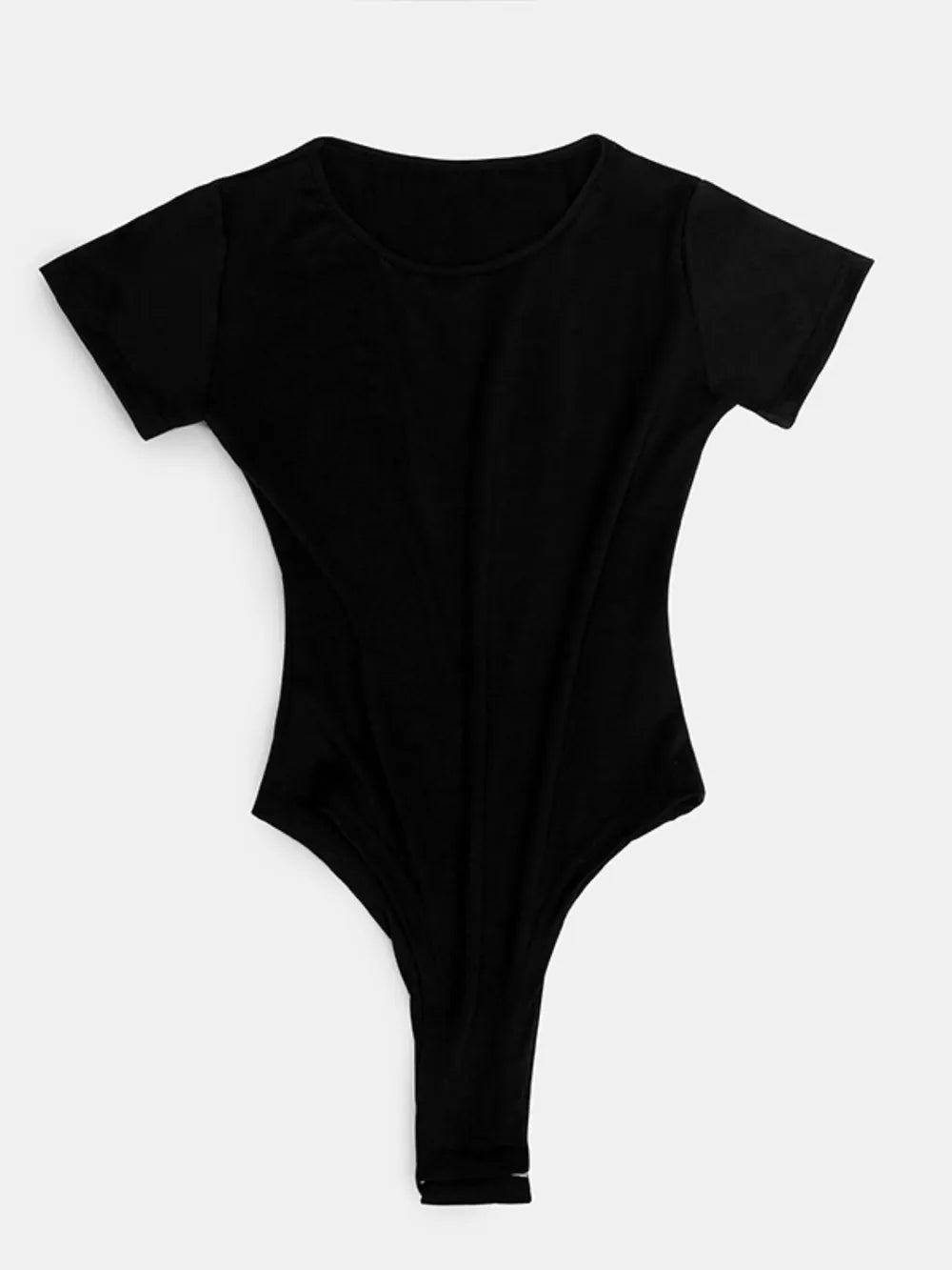 Full Size Round Neck Short Sleeve Bodysuit Fitggins
